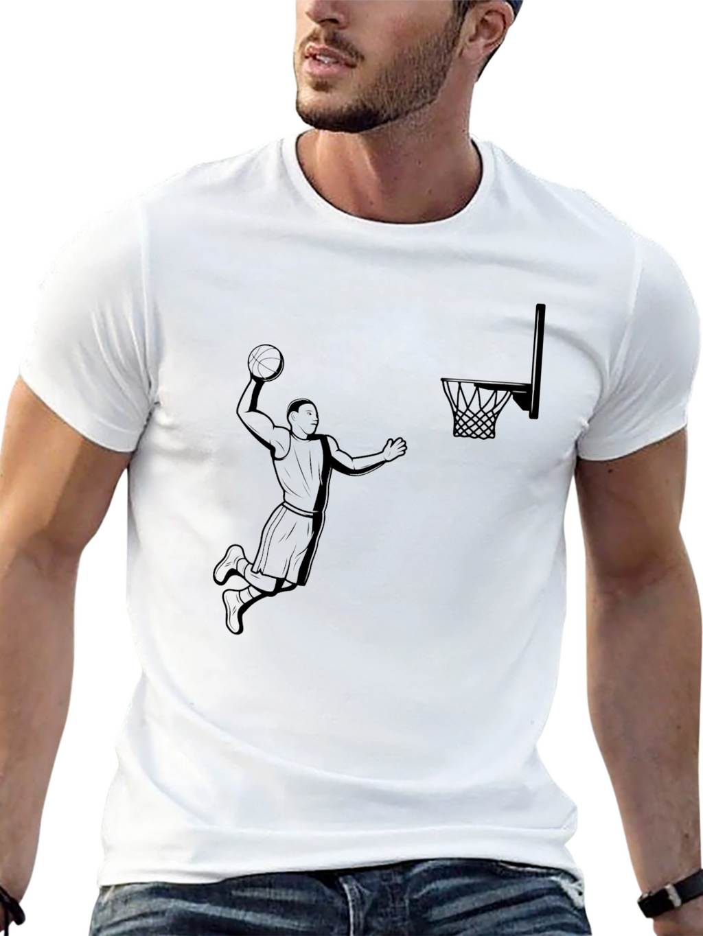Basketball Dunk Graphic T-Shirt - Stylish Cotton Tee