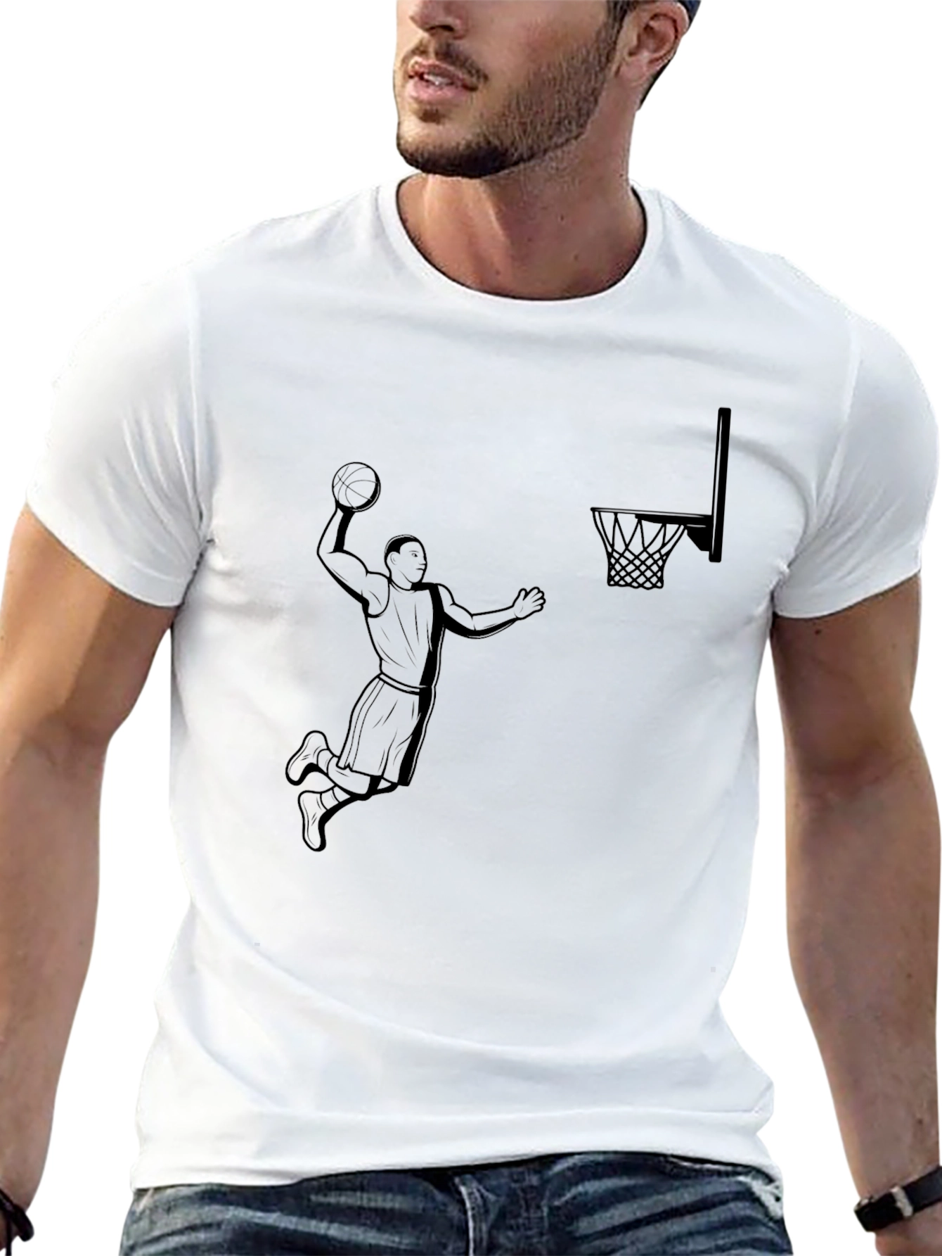 Basketball Dunk Graphic T-Shirt - Stylish Cotton Tee