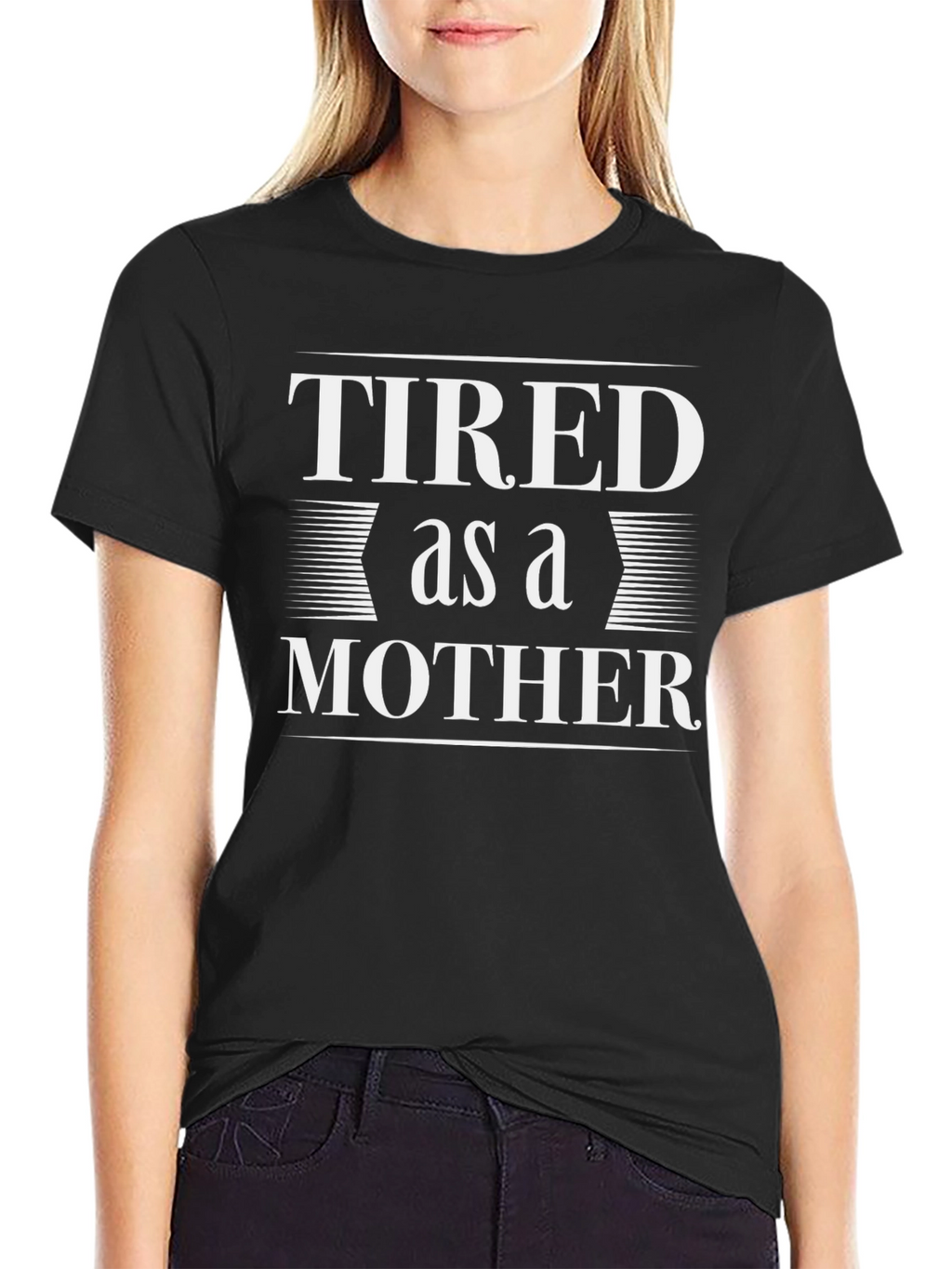 Tired as a Mother Graphic Tee - Black