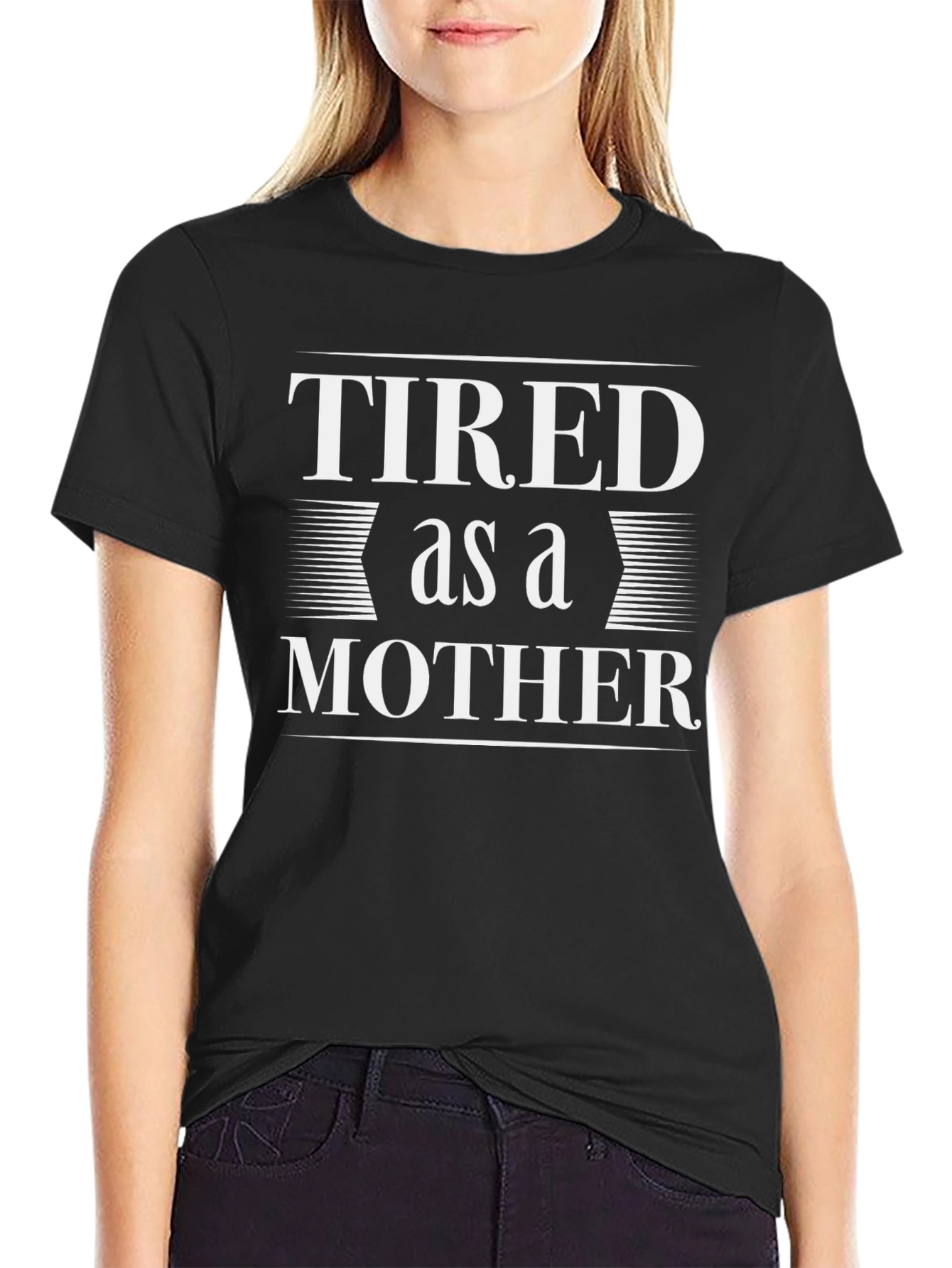 Tired as a Mother Graphic Tee - Black