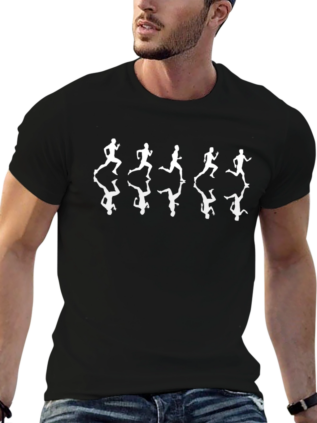 Mens Black Runner Graphic Tee