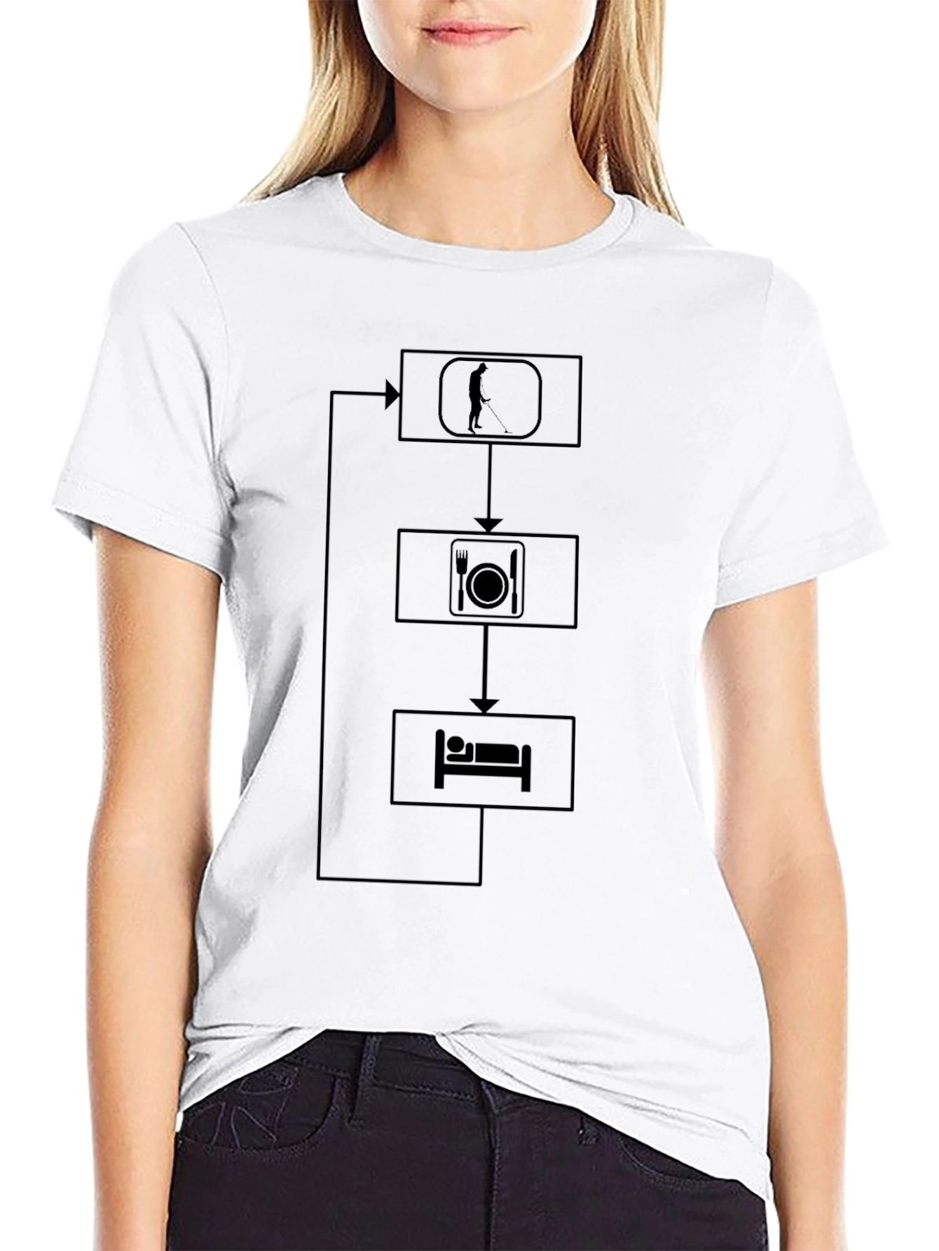 Golf Eat Sleep Repeat Black T-Shirt