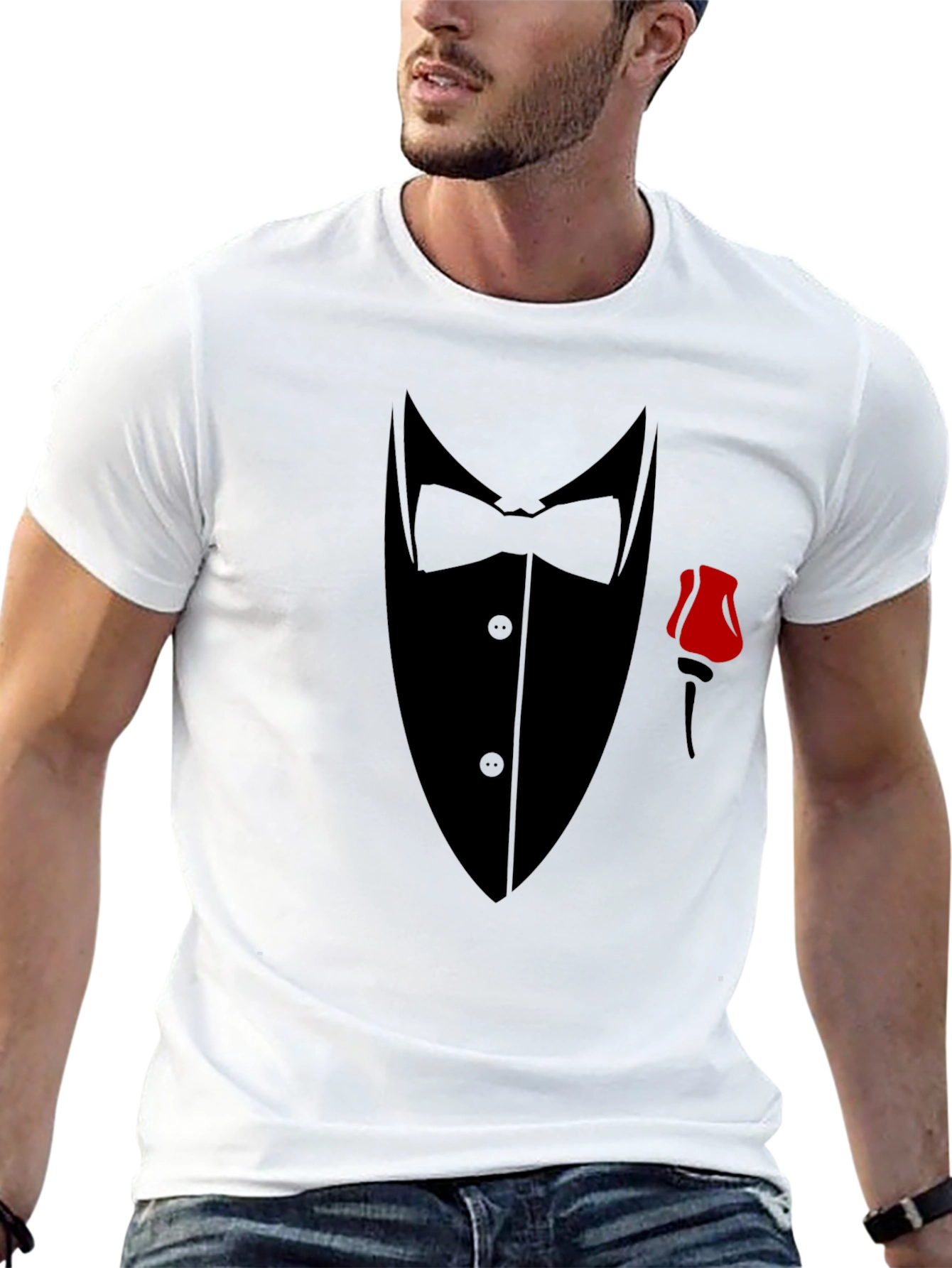 Tuxedo Graphic T-Shirt - Formal Wear Illusion