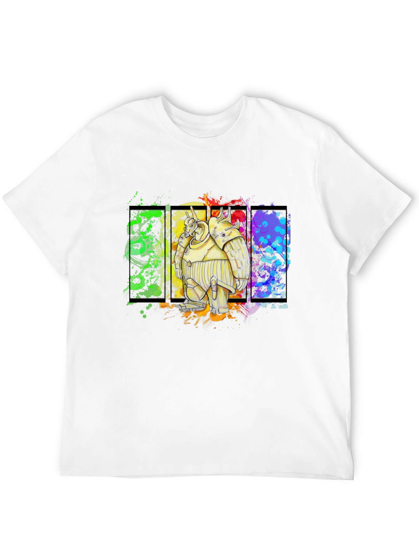 Robot Graphic Tee - Bold Black Cotton Shirt