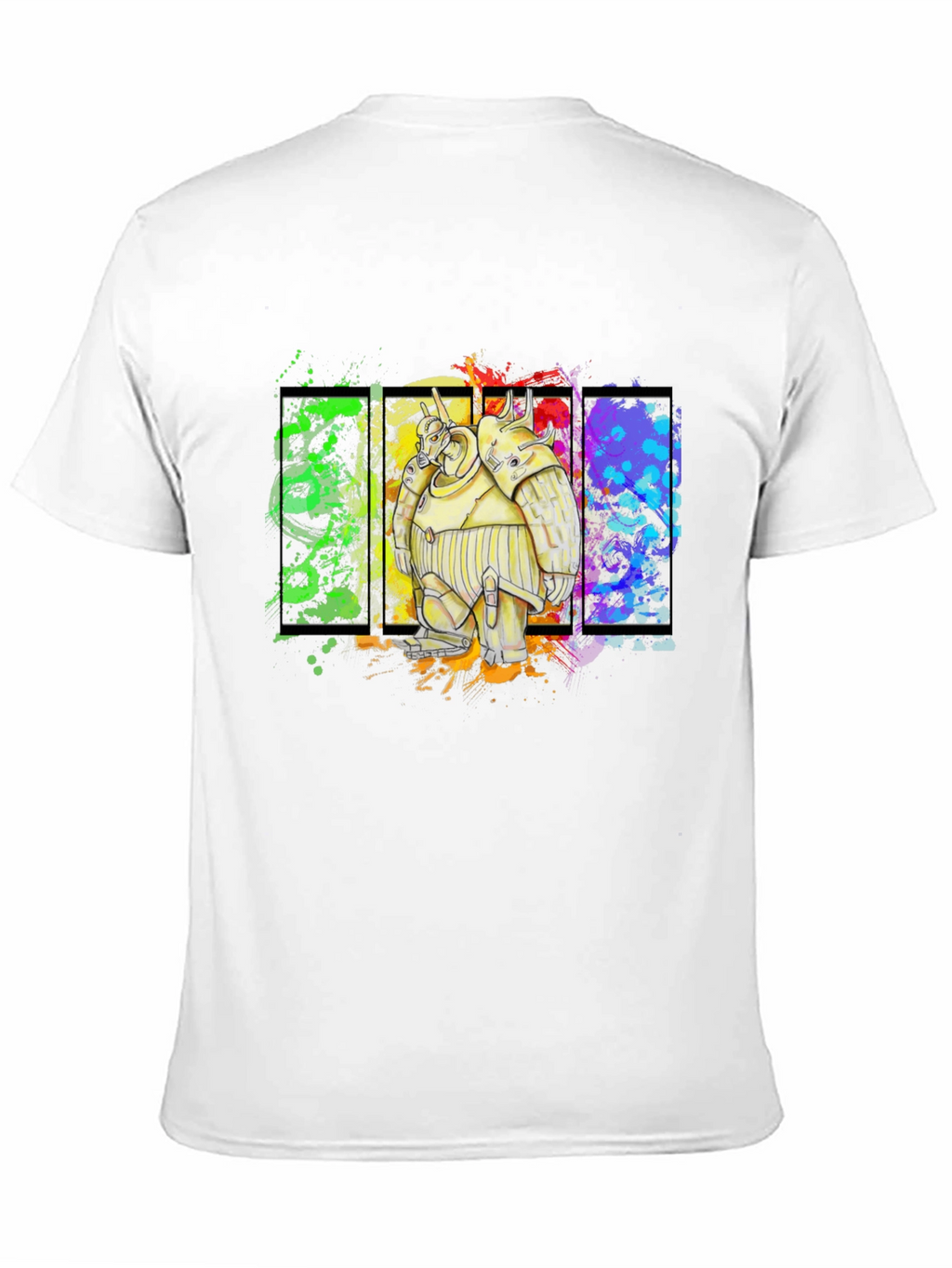 Robot Graphic Tee - Bold Black Cotton Shirt