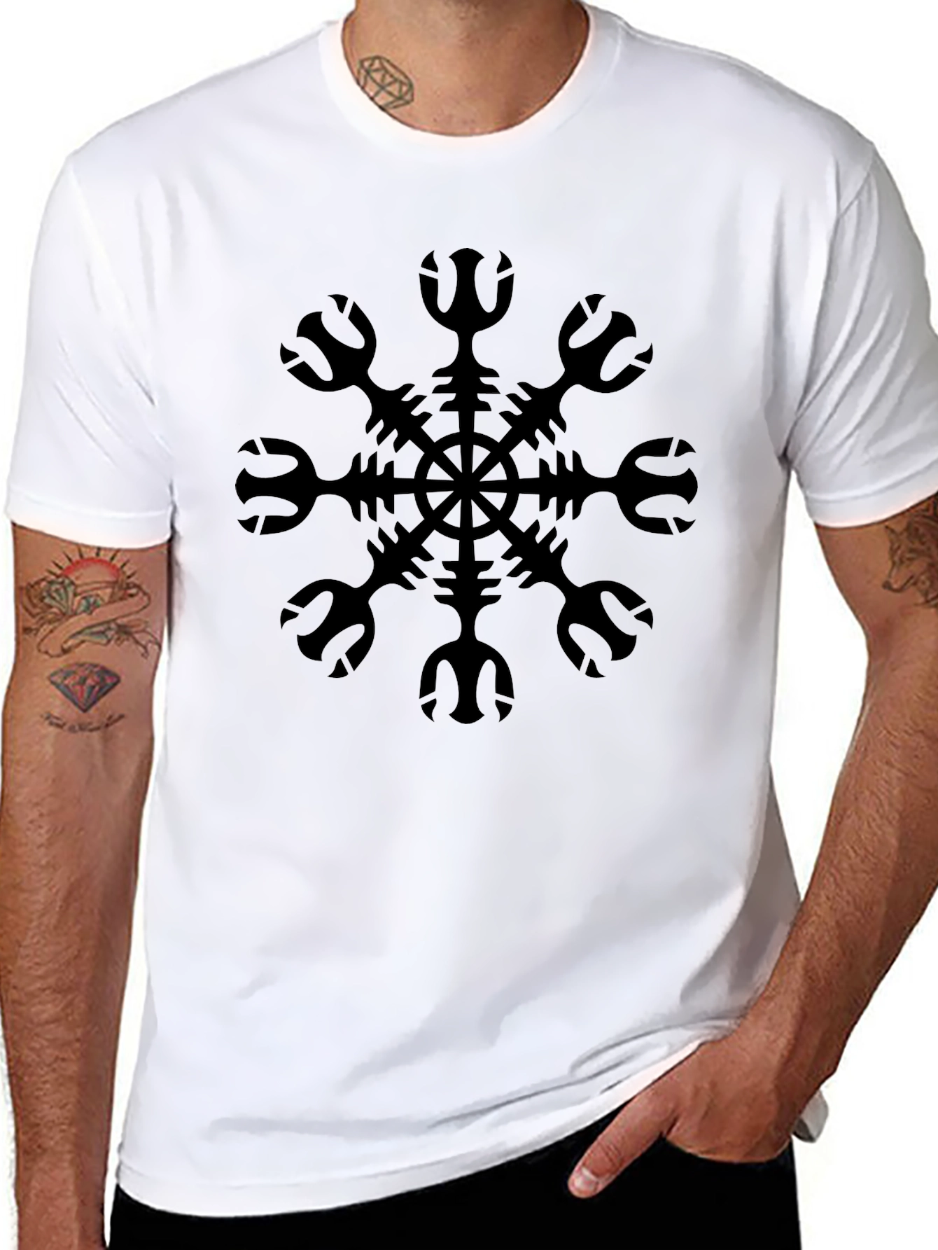 Vegvisir Compass T-Shirt - Viking Navigation Symbol Tee
