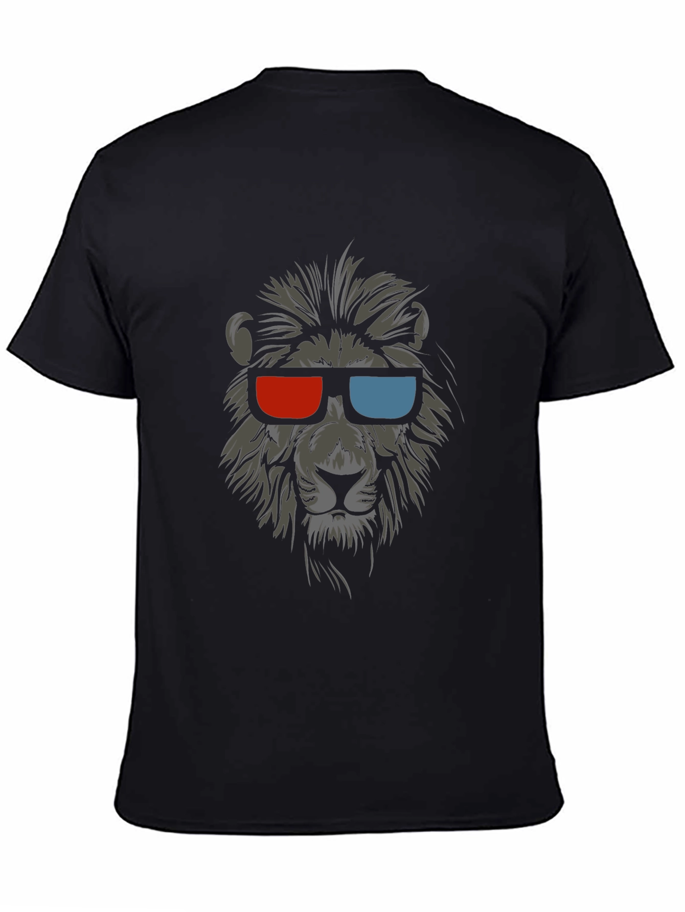 Cool Lion 3D Glasses Graphic T-Shirt