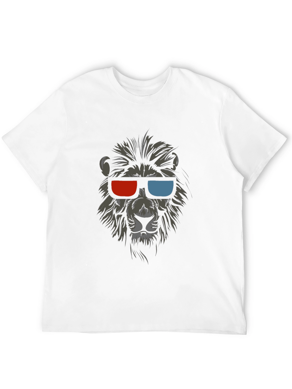 Cool Lion 3D Glasses Graphic T-Shirt