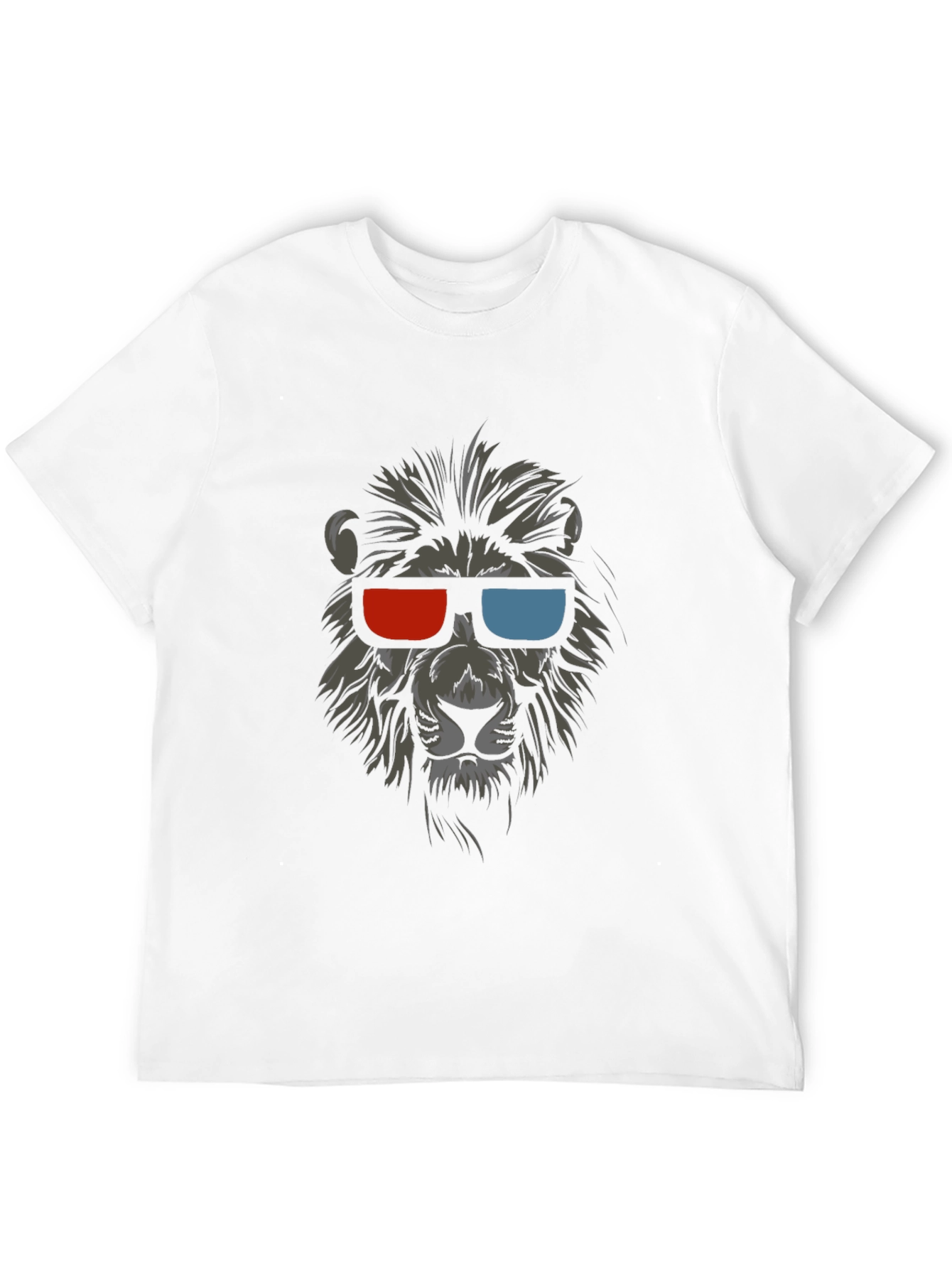 Cool Lion 3D Glasses Graphic T-Shirt