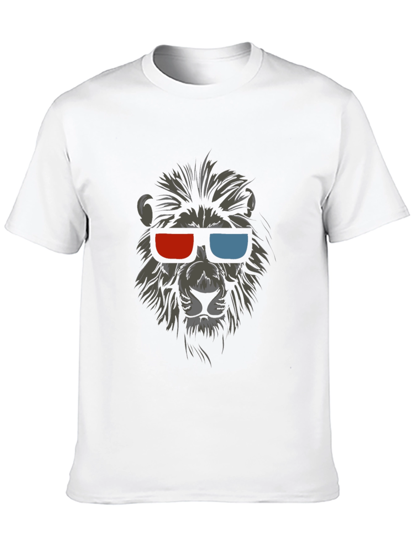 Cool Lion 3D Glasses Graphic T-Shirt