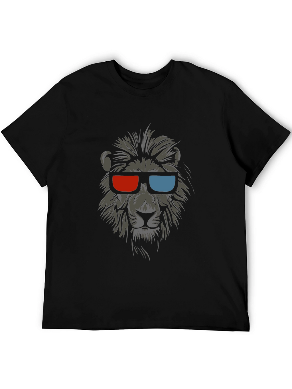 Cool Lion 3D Glasses Graphic T-Shirt