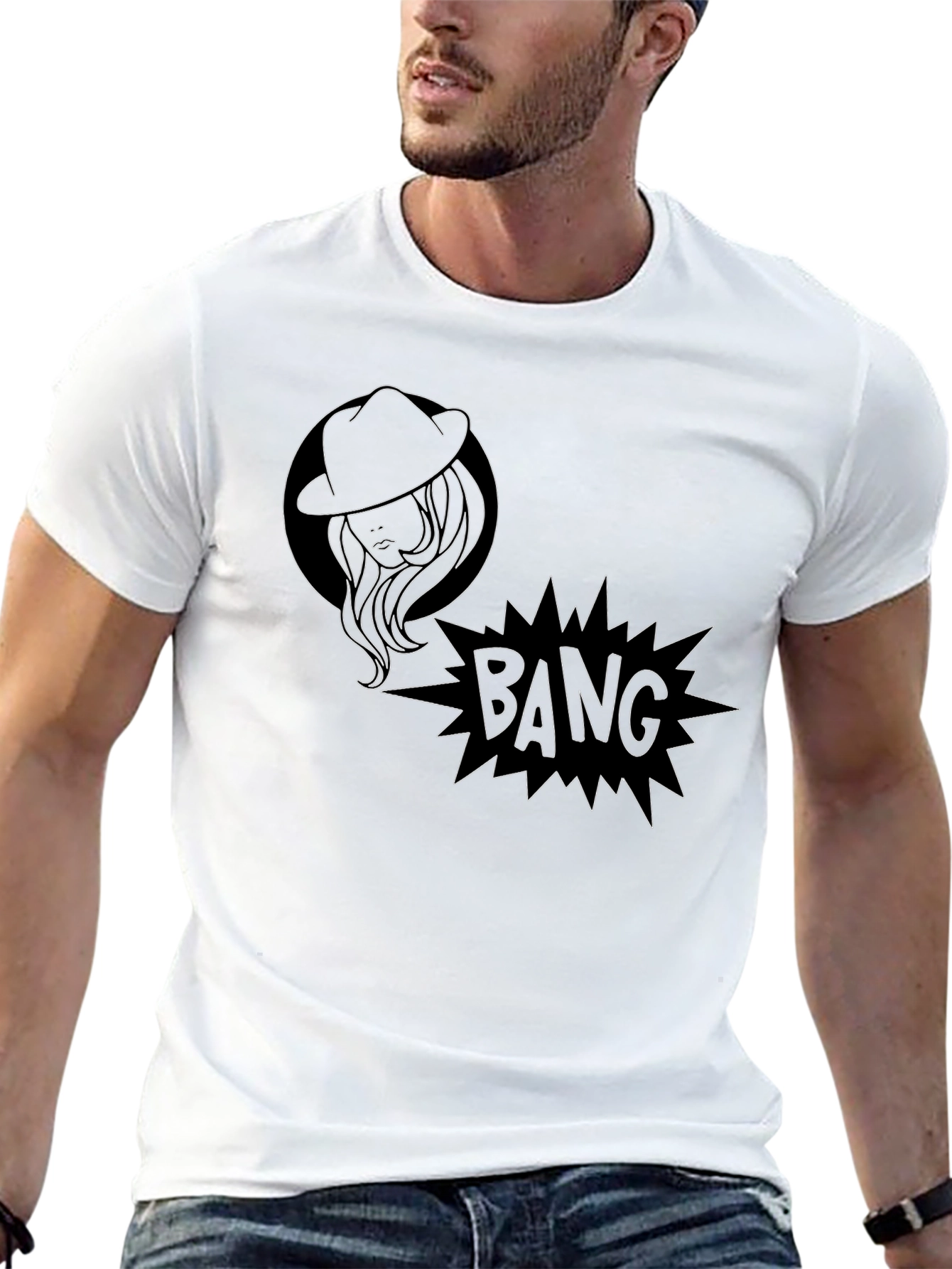 Bang! Graphic Print Black T-Shirt