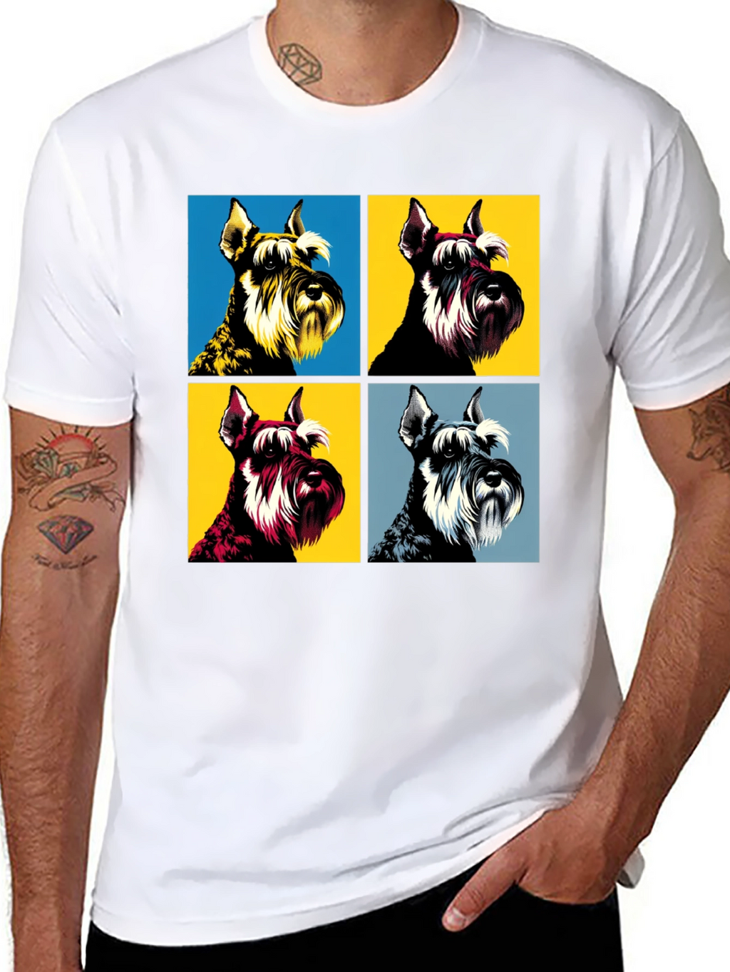 Pop Art Schnauzer T-Shirt - Unique Dog Lover Tee