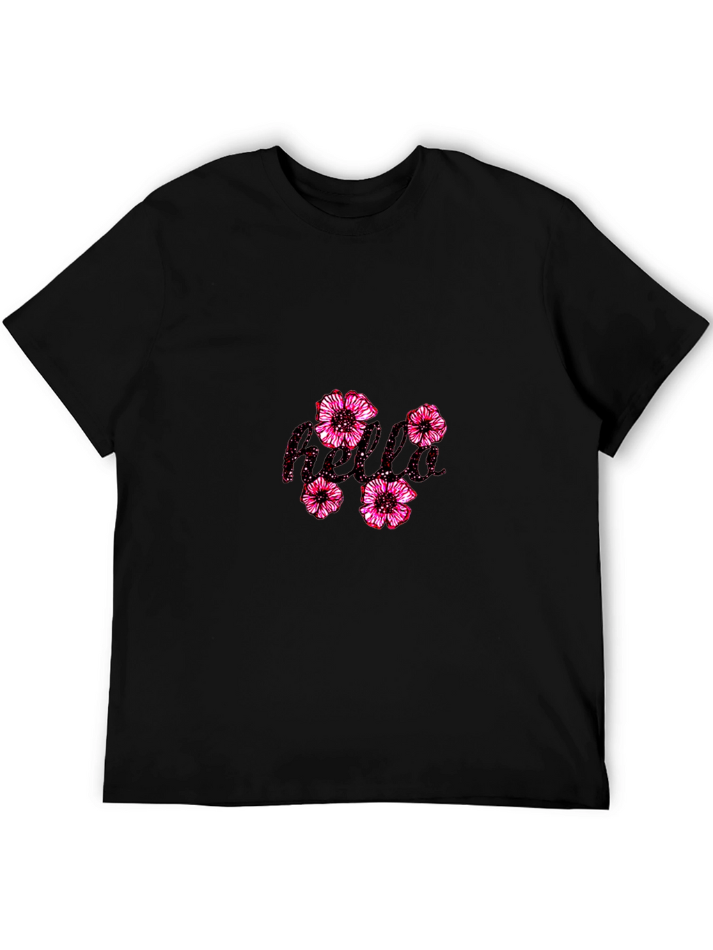 Floral Bold Graphic Tee - Classic Black T-Shirt