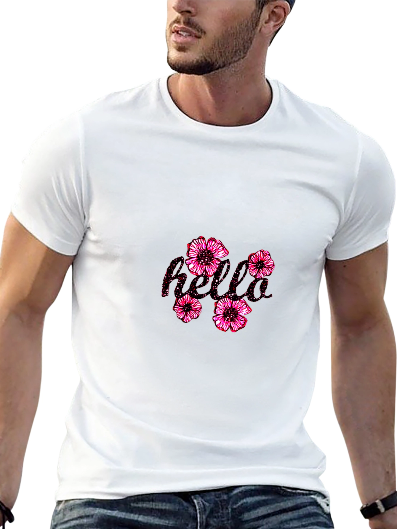 Floral Bold Graphic Tee - Classic Black T-Shirt