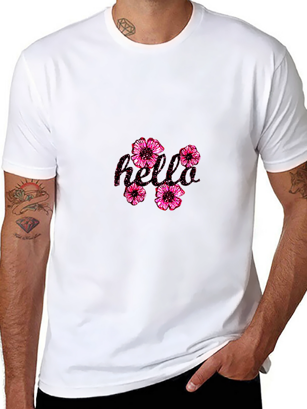 Floral Bold Graphic Tee - Classic Black T-Shirt