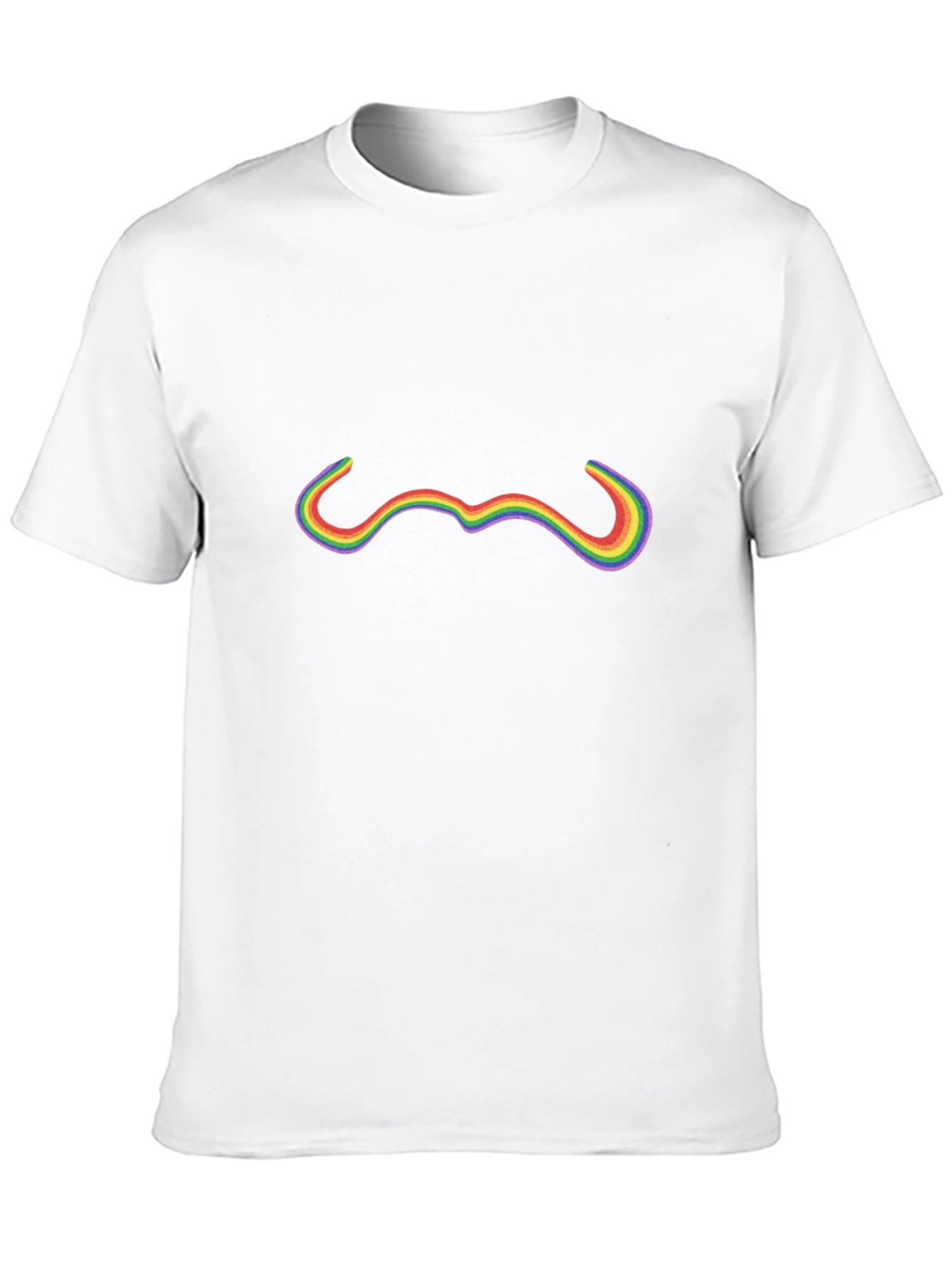 Rainbow Moustache Graphic Tee - Stylish Comfort
