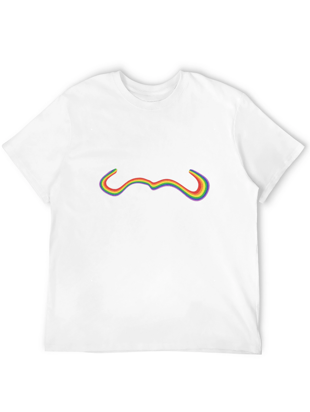Rainbow Moustache Graphic Tee - Stylish Comfort