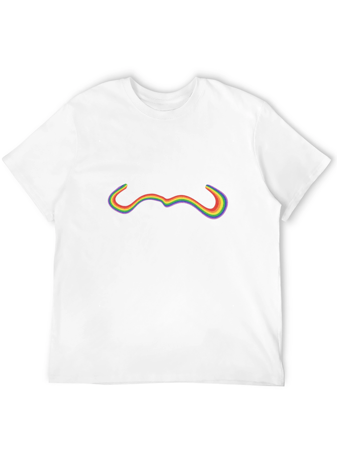 Rainbow Moustache Graphic Tee - Stylish Comfort