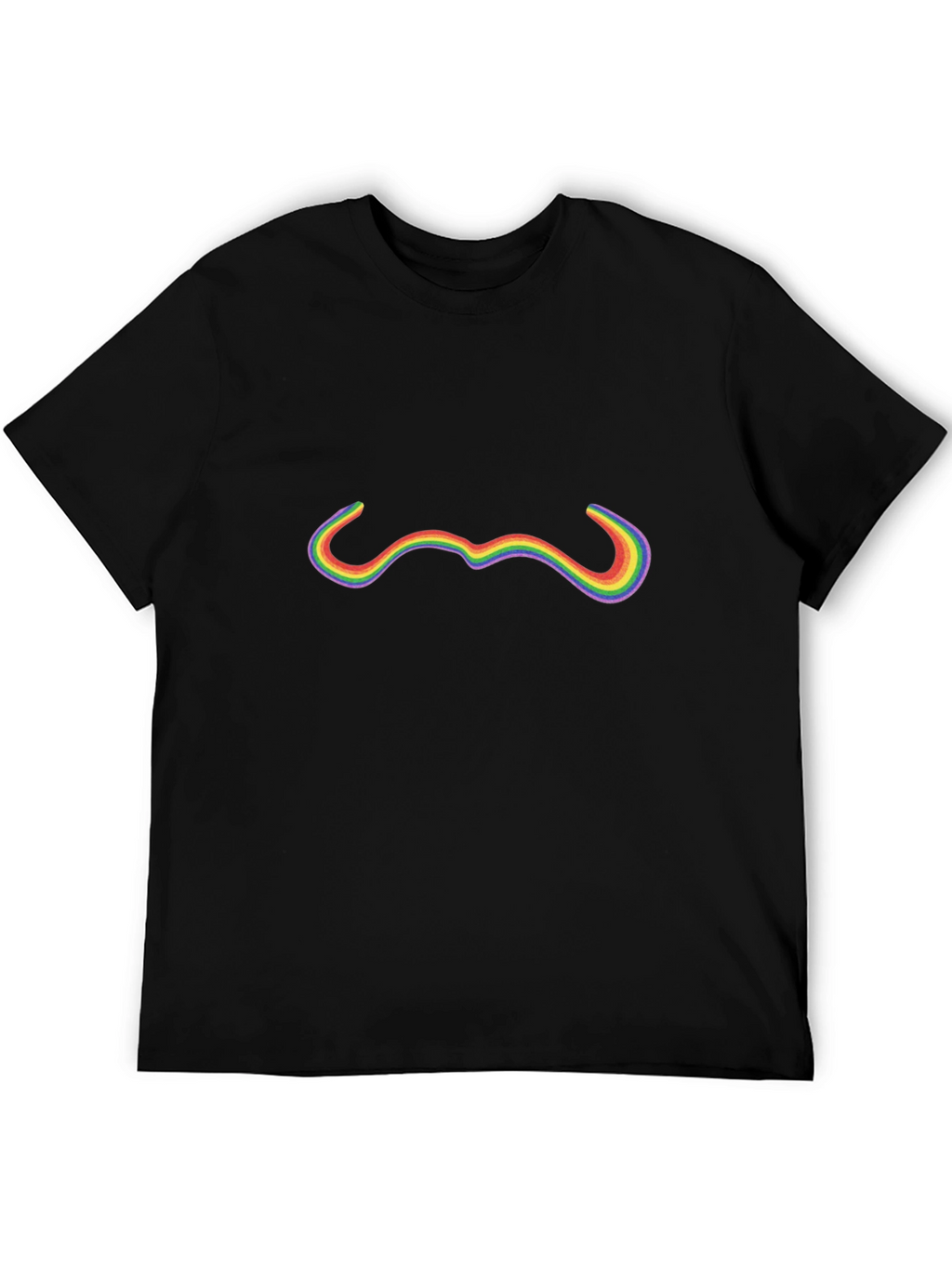 Rainbow Moustache Graphic Tee - Stylish Comfort