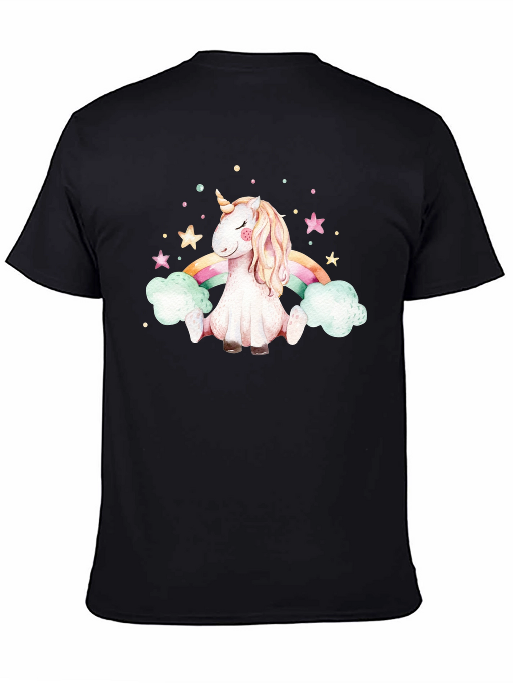 Unicorn Rainbow Black T-Shirt