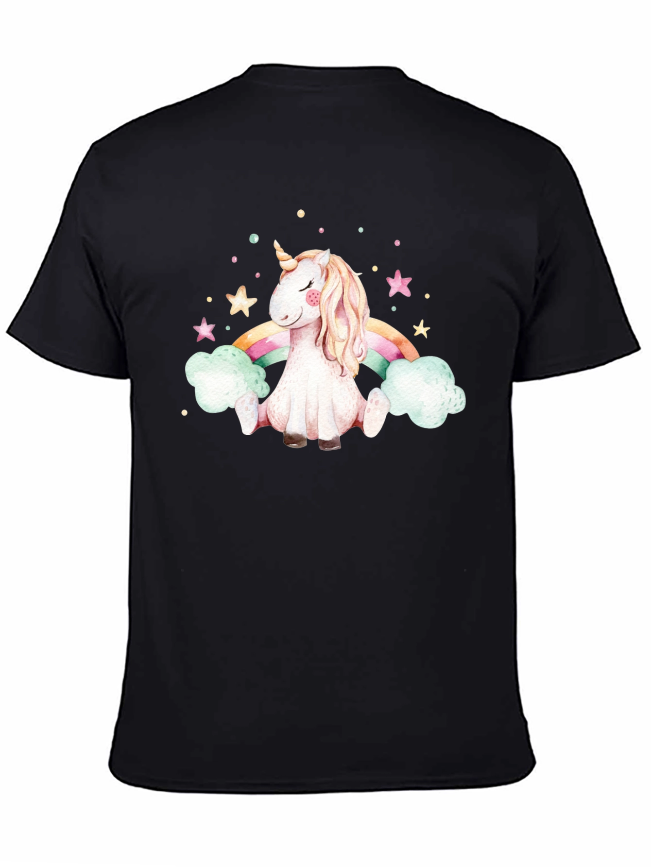 Unicorn Rainbow Black T-Shirt