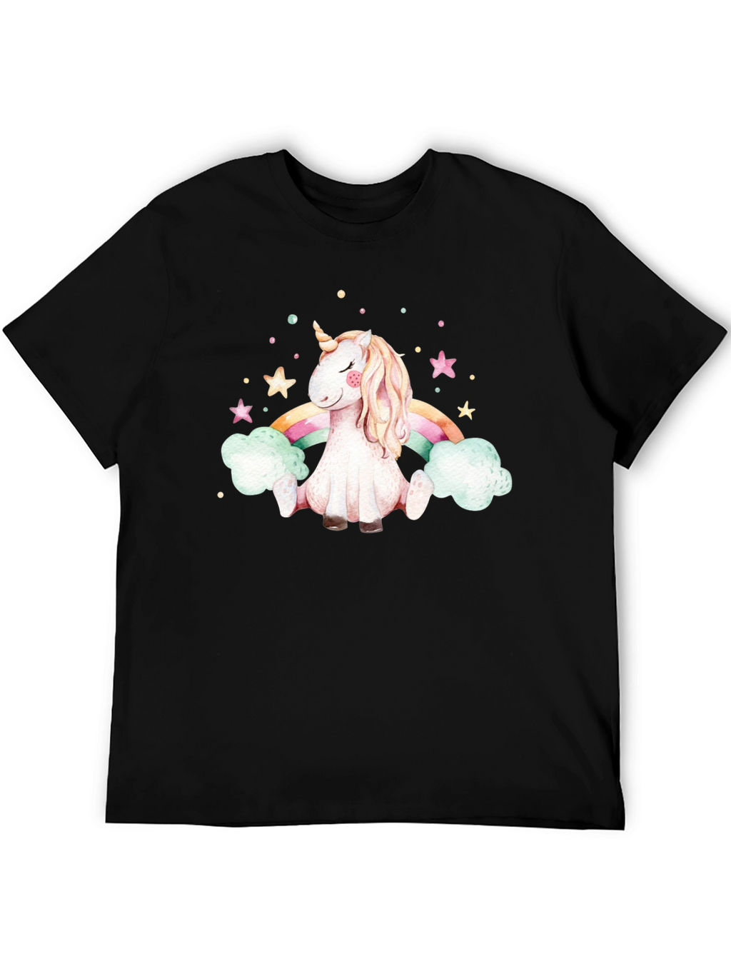 Unicorn Rainbow Black T-Shirt