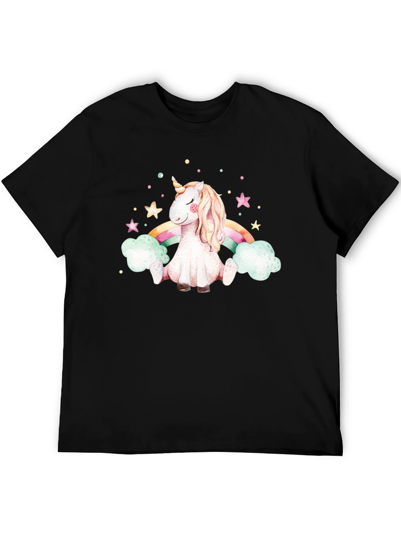 Unicorn Rainbow Black T-Shirt