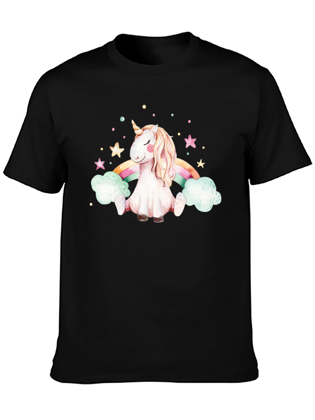 Unicorn Rainbow Black T-Shirt