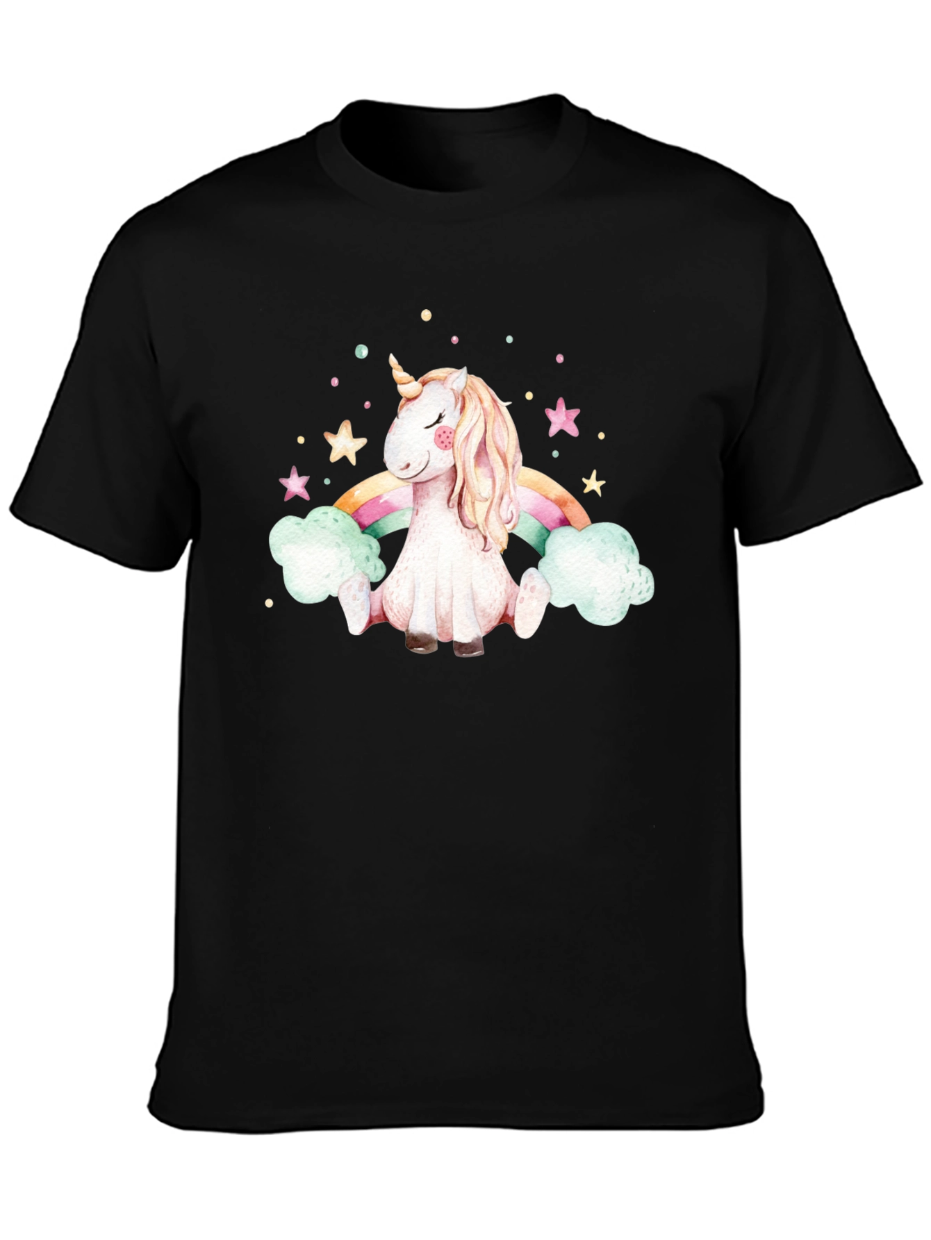 Unicorn Rainbow Black T-Shirt