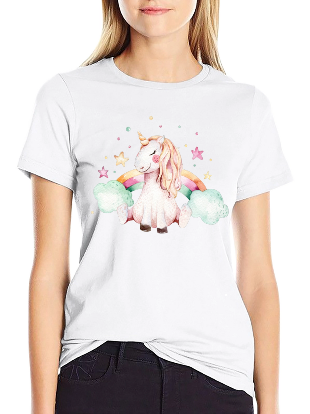 Unicorn Rainbow Black T-Shirt