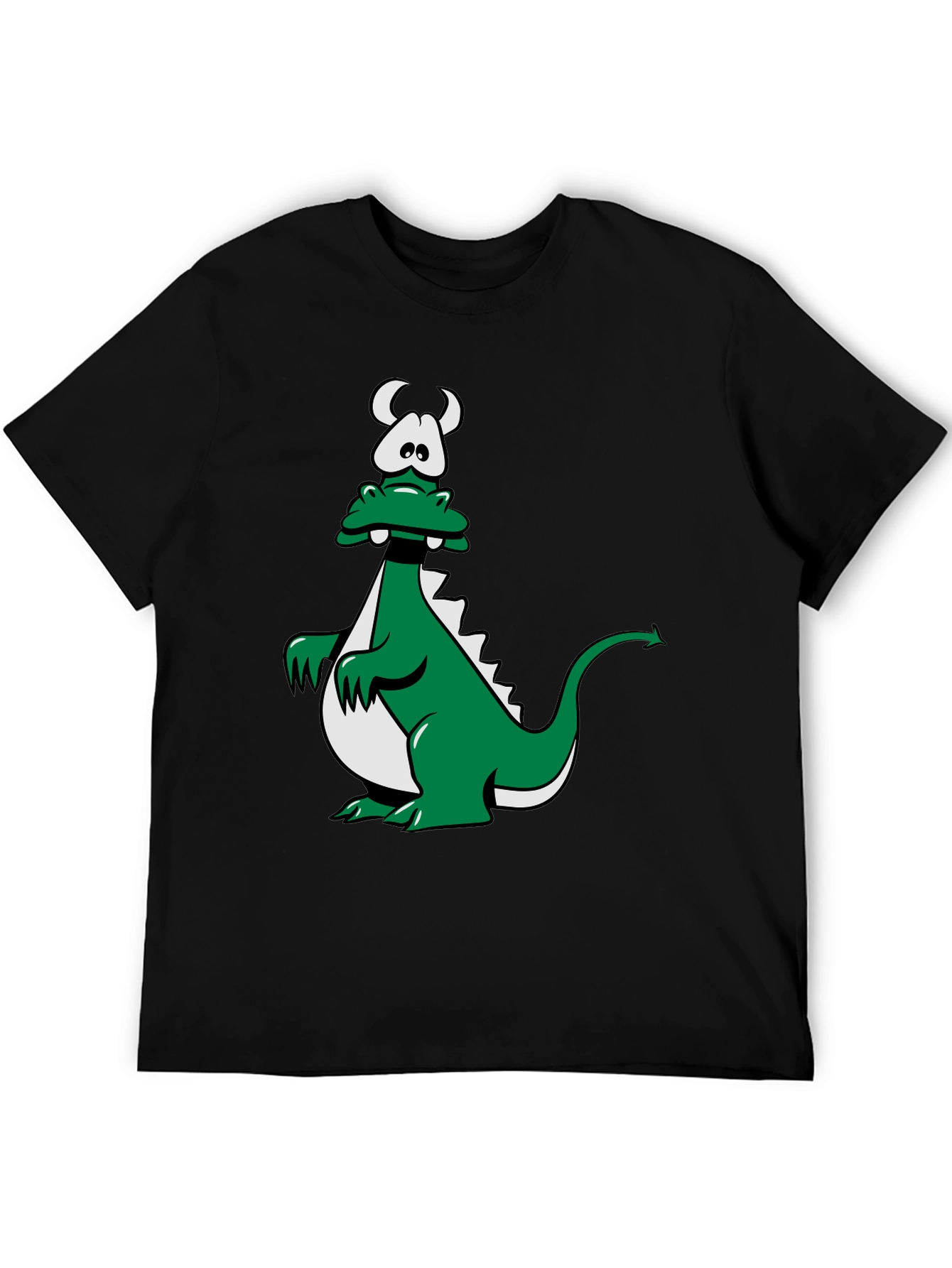 Cartoon Dragon Graphic Tee - Black Unisex T-Shirt
