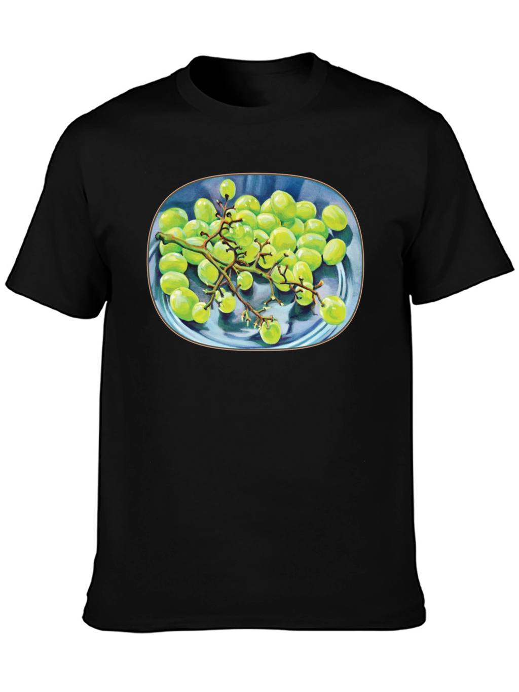 Green Grapes Graphic Tee - Unique Fruit Design Shirt