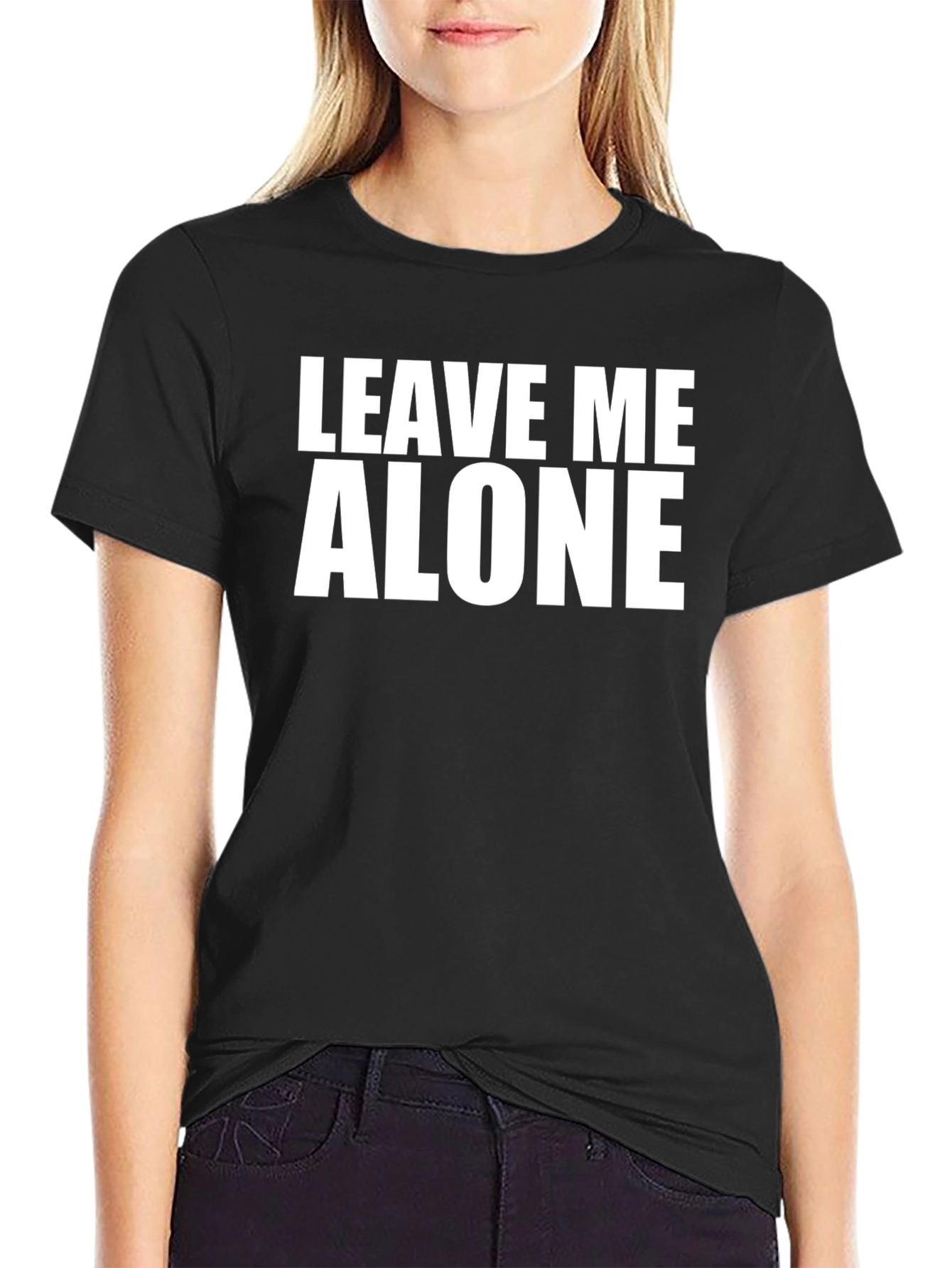 Leave Me Alone Graphic Tee - Black Cotton T-Shirt