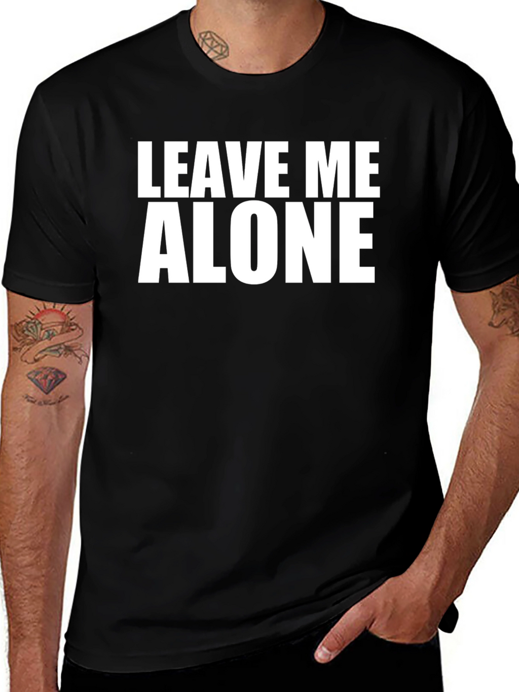 Leave Me Alone Graphic Tee - Black Cotton T-Shirt
