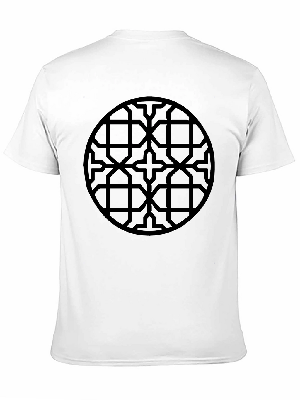 Geometric Pattern Black Crew Neck T-Shirt