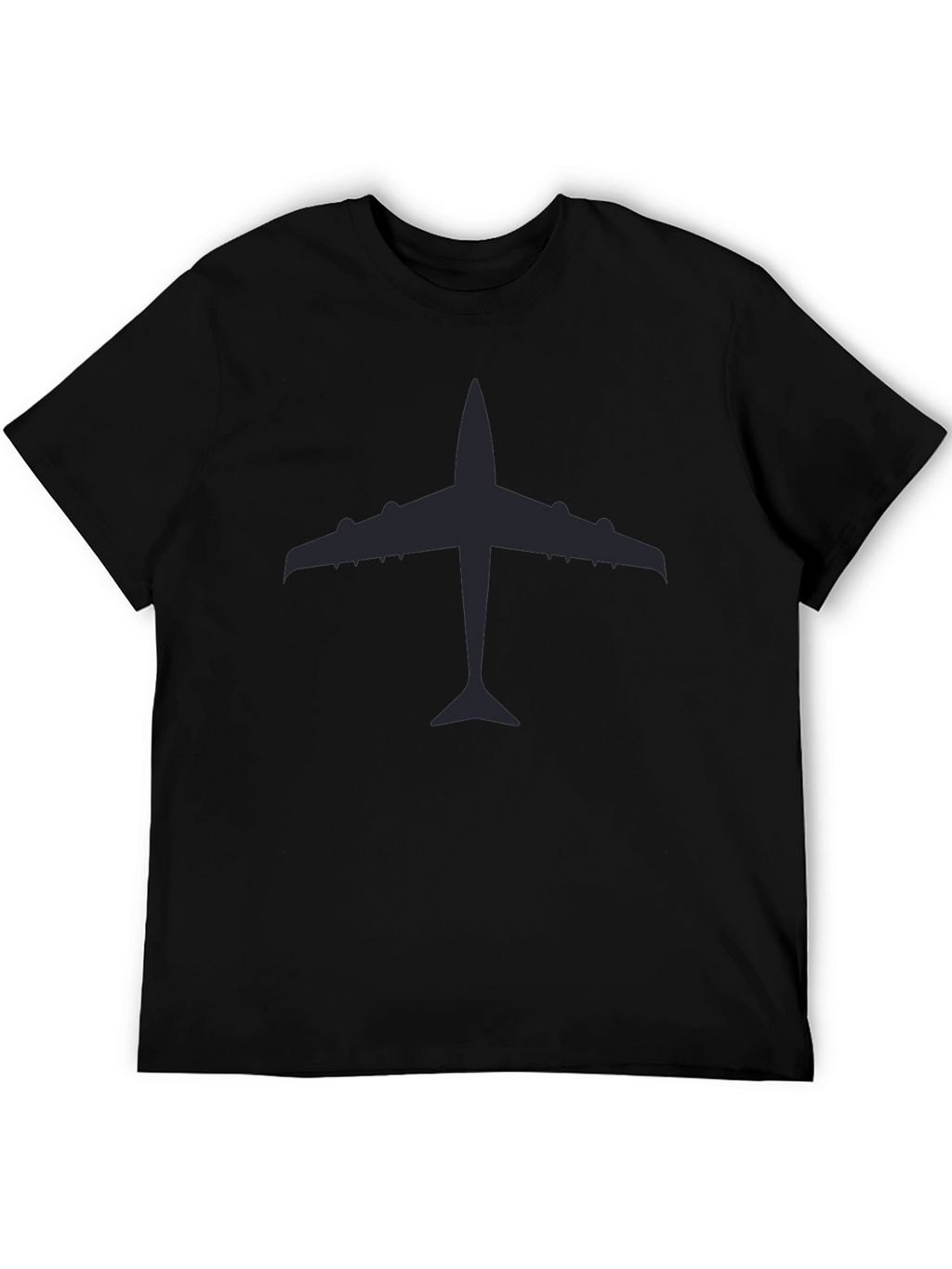 Airplane Silhouette Graphic Tee - Classic Black