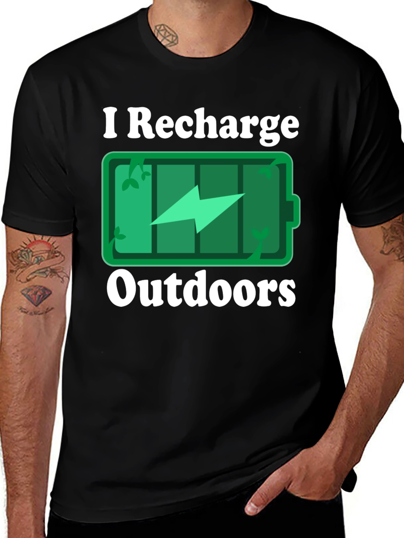 I Recharge Outdoors Graphic T-Shirt