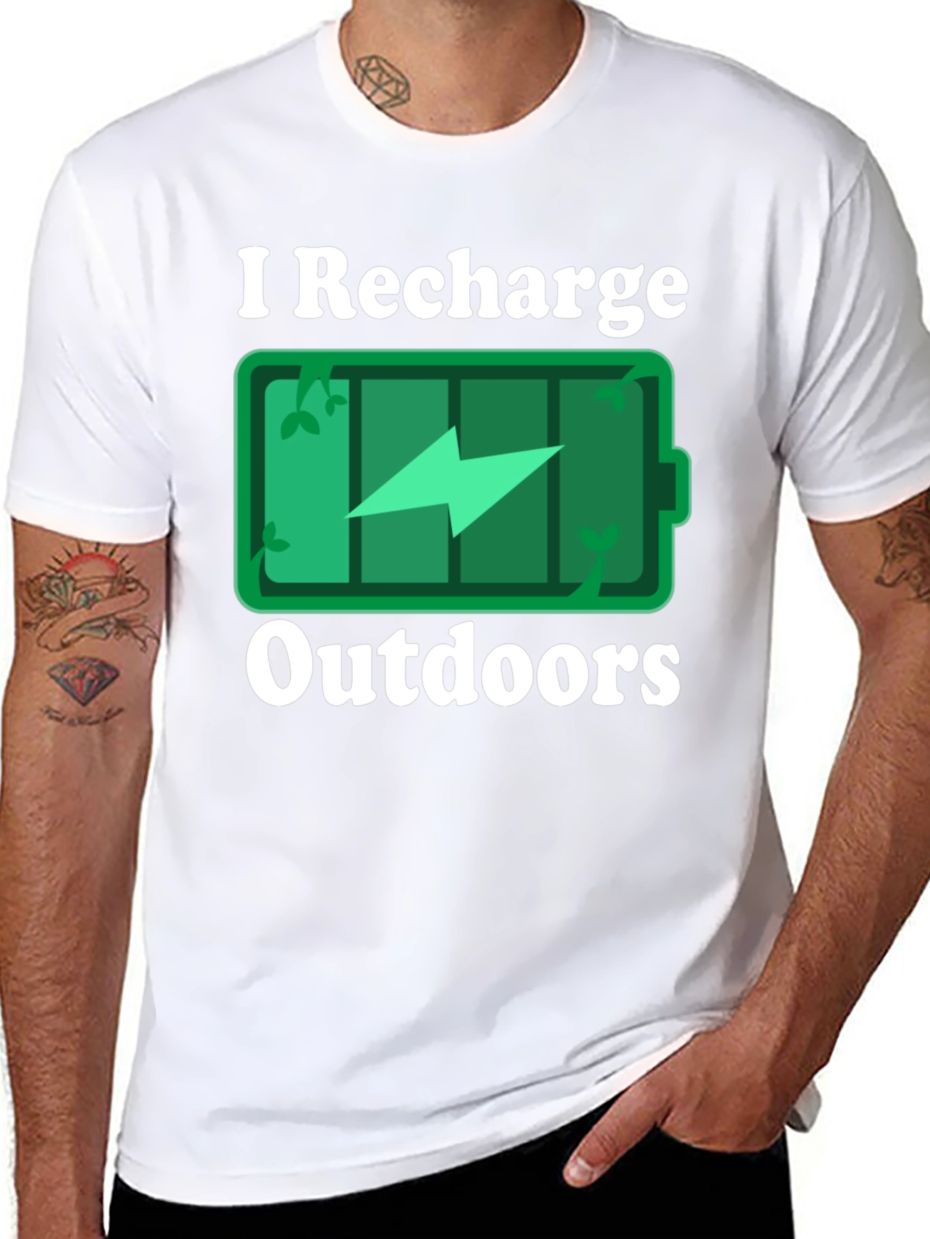 I Recharge Outdoors Graphic T-Shirt