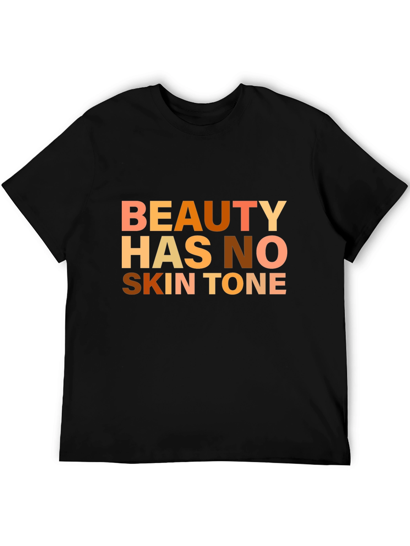 Beauty Has No Skin Tone Graphic Tee - Black