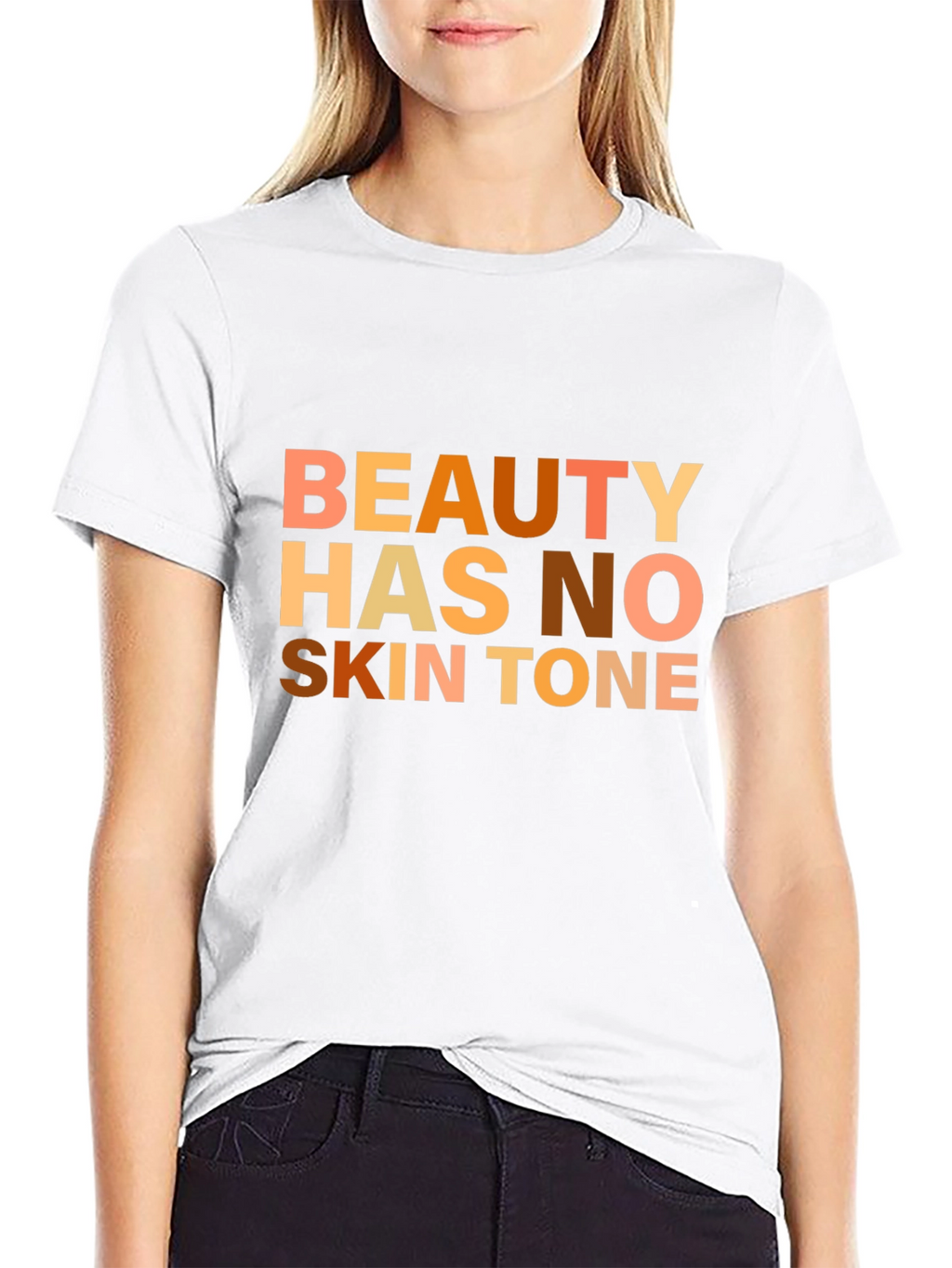 Beauty Has No Skin Tone Graphic Tee - Black