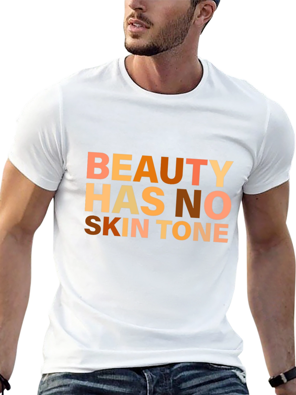 Beauty Has No Skin Tone Graphic Tee - Black