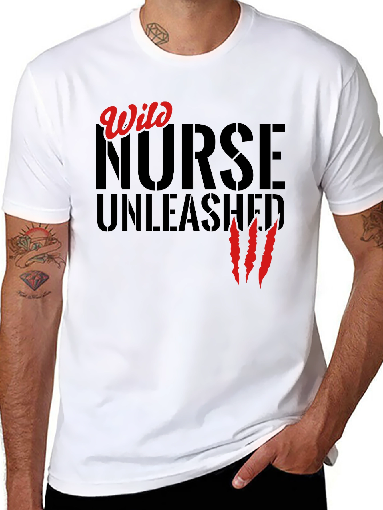 Wild Nurse Unleashed Graphic T-Shirt