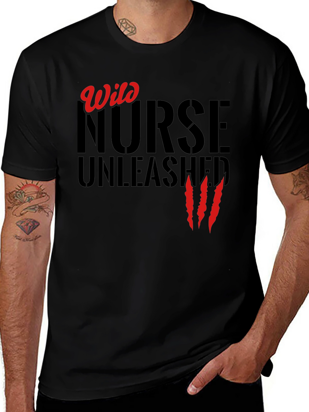 Wild Nurse Unleashed Graphic T-Shirt