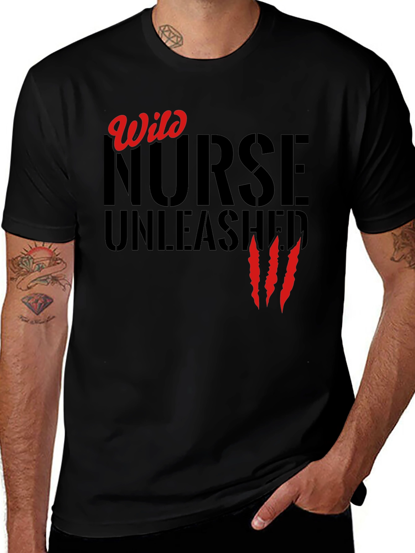 Wild Nurse Unleashed Graphic T-Shirt