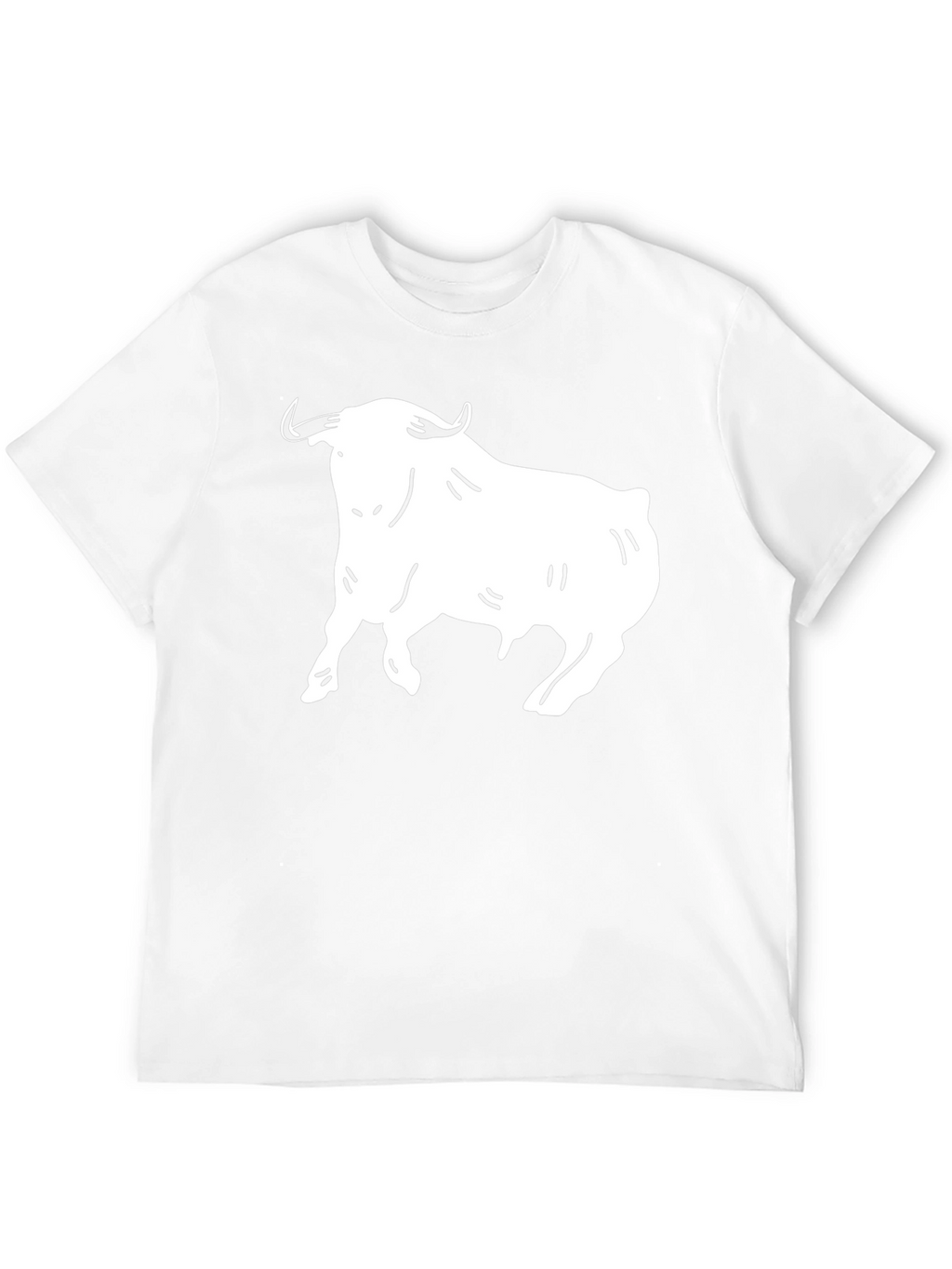 Black T-Shirt with White Bull Graphic