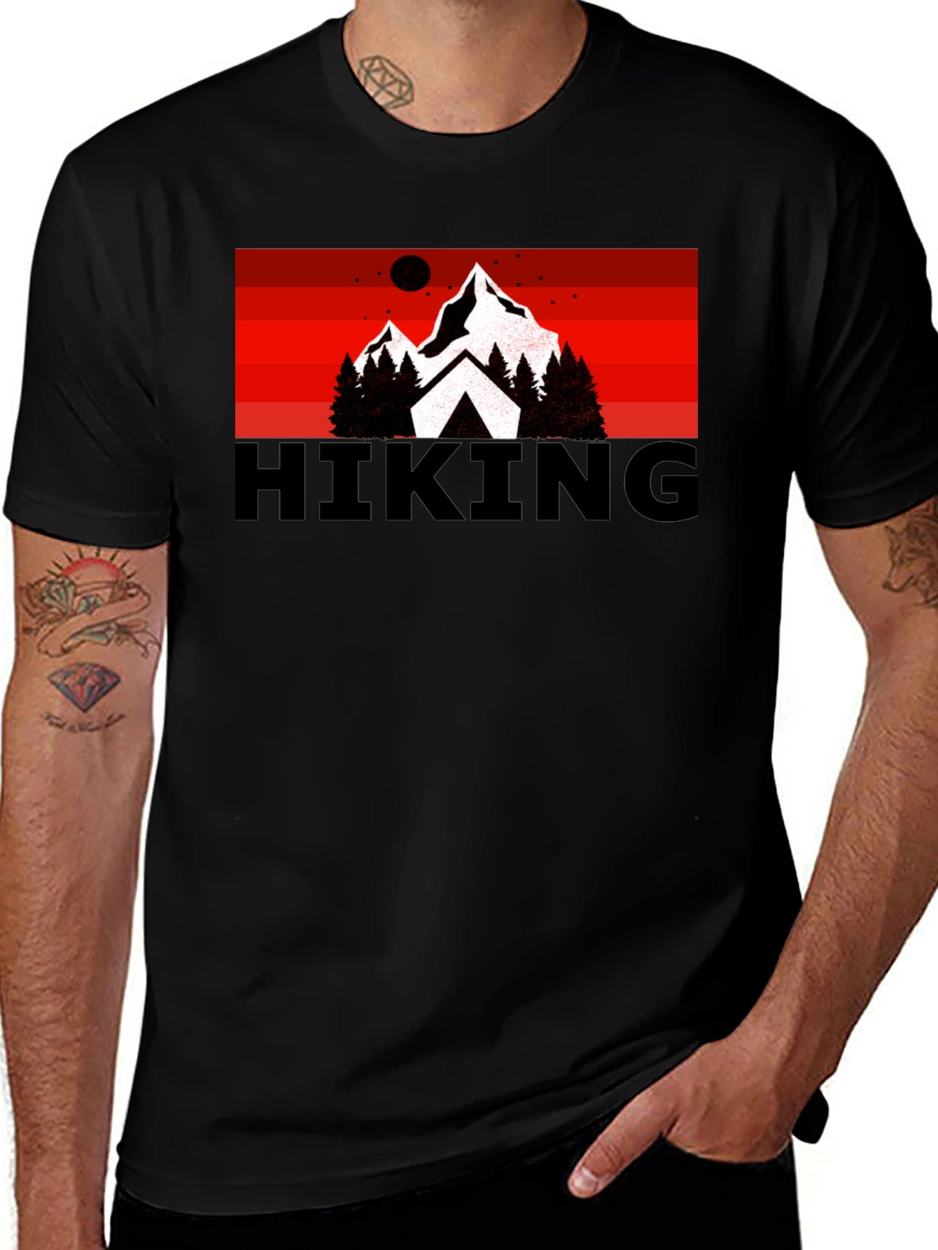 Hiking Adventure Graphic Tee - Black