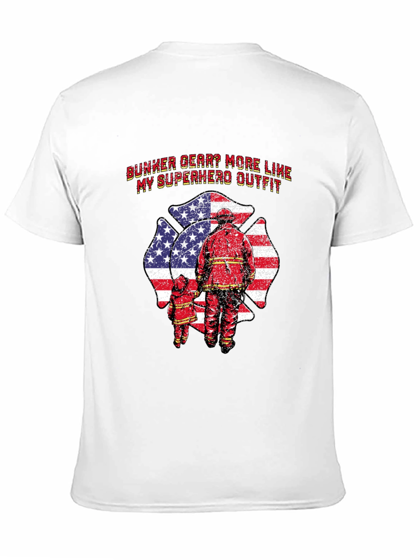 Firefighter Dad & Child T-Shirt - Superhero Outfit