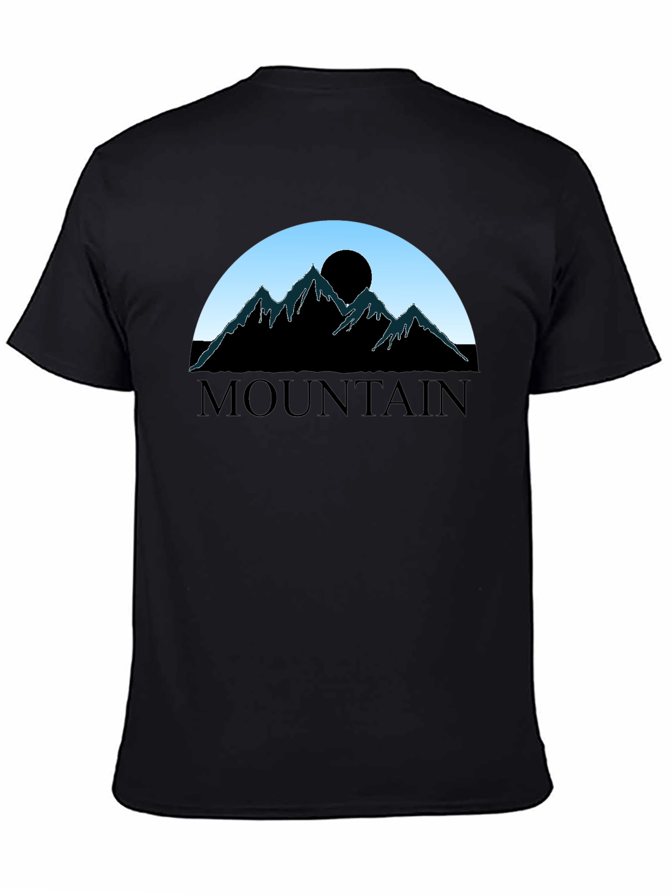 Mountain Silhouette Graphic Tee - Black Cotton Blend