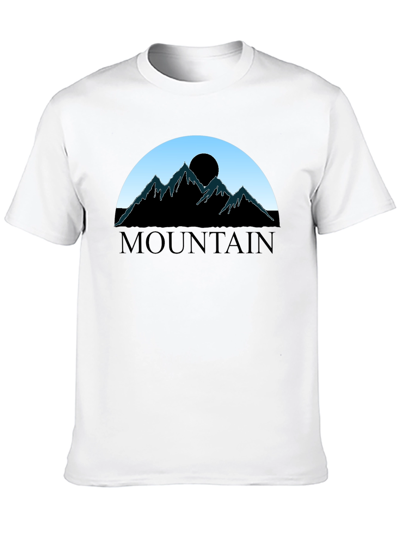 Mountain Silhouette Graphic Tee - Black Cotton Blend